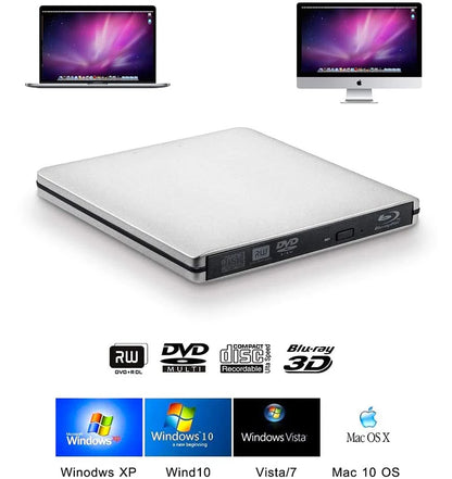 External USB3.0  Blu-Ray Burner Writer Optical DVD Drive BD-RE 3D