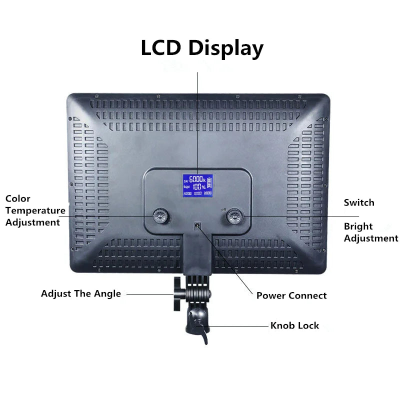 14inch 10inch LED Video Light Panel EU Plug 3200K-6000K Photography