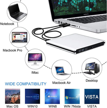External USB3.0  Blu-Ray Burner Writer Optical DVD Drive BD-RE 3D