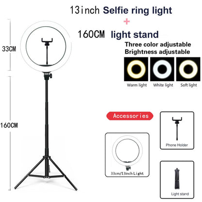 26 33CM Video Lights Dimmable Light Selfie LED Ring Light USB Ring