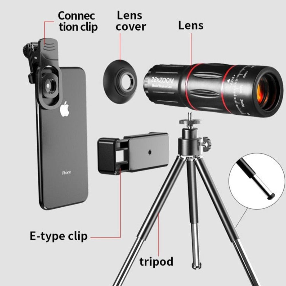 Dragon Bluetooth Ultra HD 28X Zoom Telescope Lens Kit with Tripod