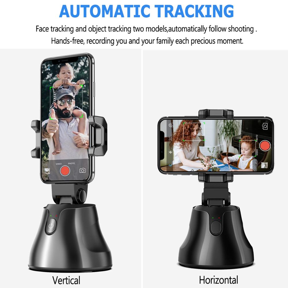 Revolving Auto Tracking Selfie Holder with 360° Rotation & Face Recognition