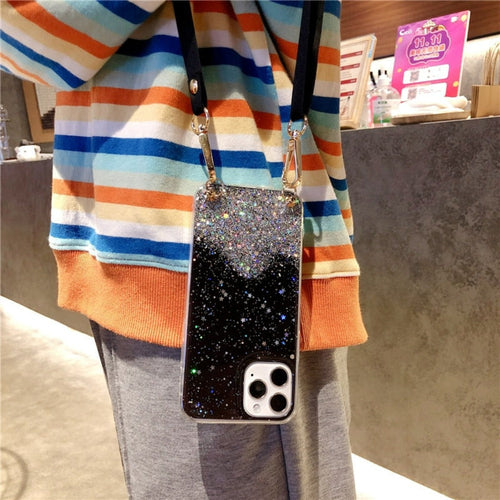 Sparkly Protective iPhone Case with Strap