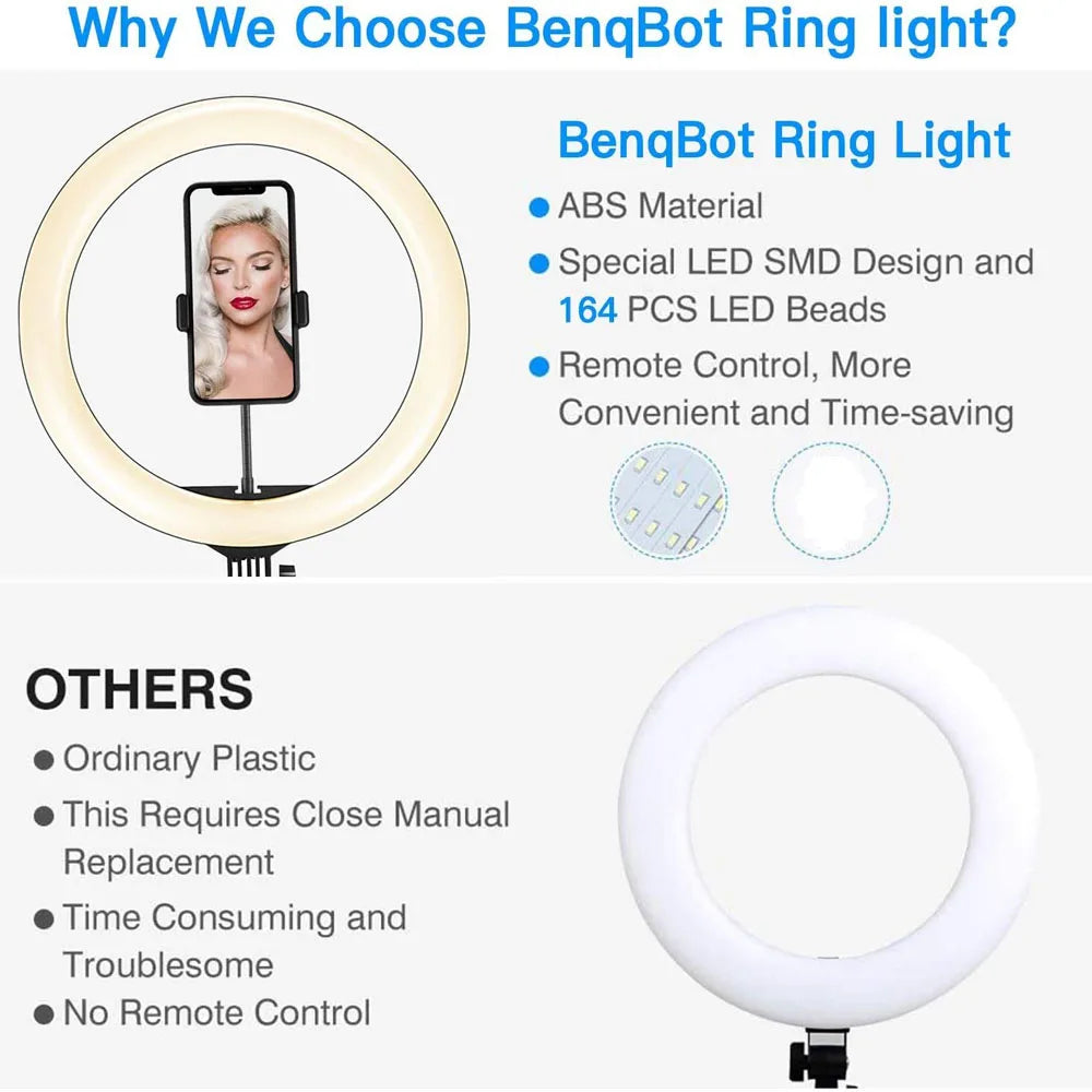 26 33CM Video Lights Dimmable Light Selfie LED Ring Light USB Ring