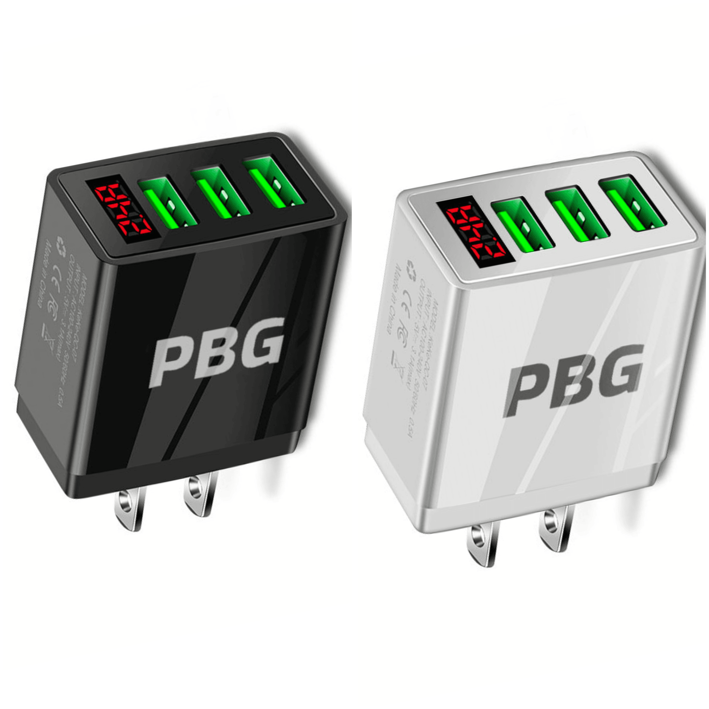 3-Port USB Quick Wall Charger with LED Display