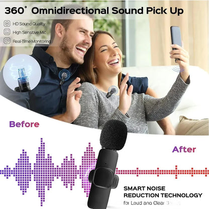 KEBIDU Wireless Lavalier Microphone Noise Cancelling Audio Video