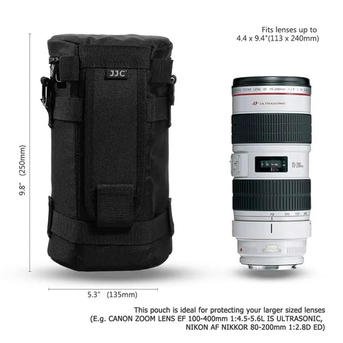 JJC Camera Lens Case Water Resistant Lens Pouch for DSLR Camera Lens