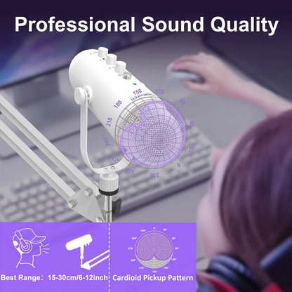 Haomuren Professional USB Streaming Podcast PC Microphone Studio
