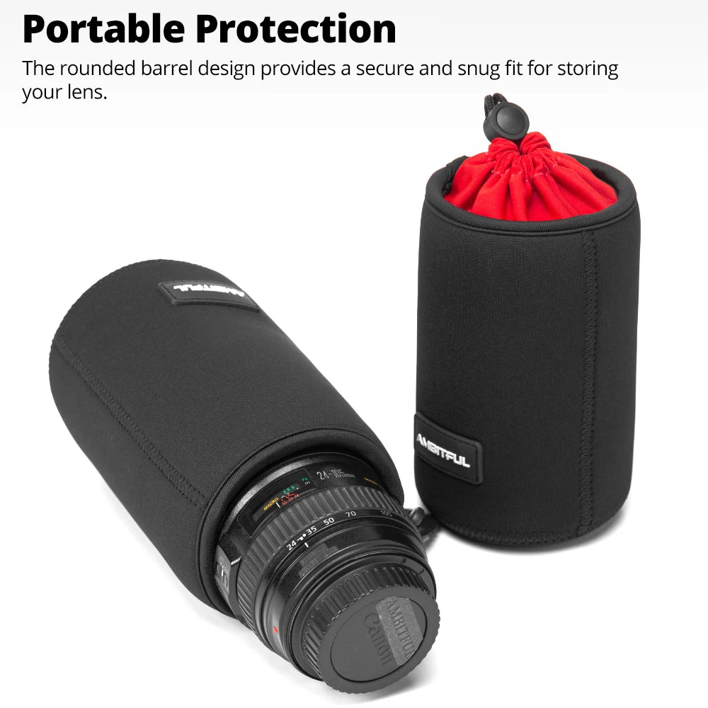 S/M/L/XL Camera Lens Pouch Drawstring Bag for All Camera DSLR