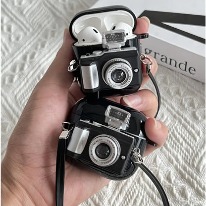 Camera Earphone Case with Strap for Apple Airpods 3 2 1 Pro Pro2 Soft