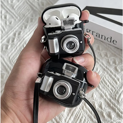 Camera Earphone Case with Strap for Apple Airpods 3 2 1 Pro Pro2 Soft