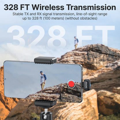 BOYA Mini Wireless Lavalier Lapel Microphone for iPhone iPad Android