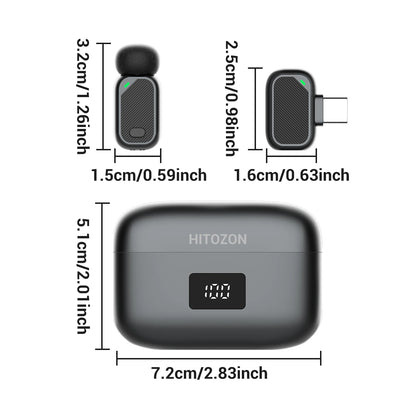 Mini Wireless Lavalier Microphone with Charging Case, 2.4G Noise