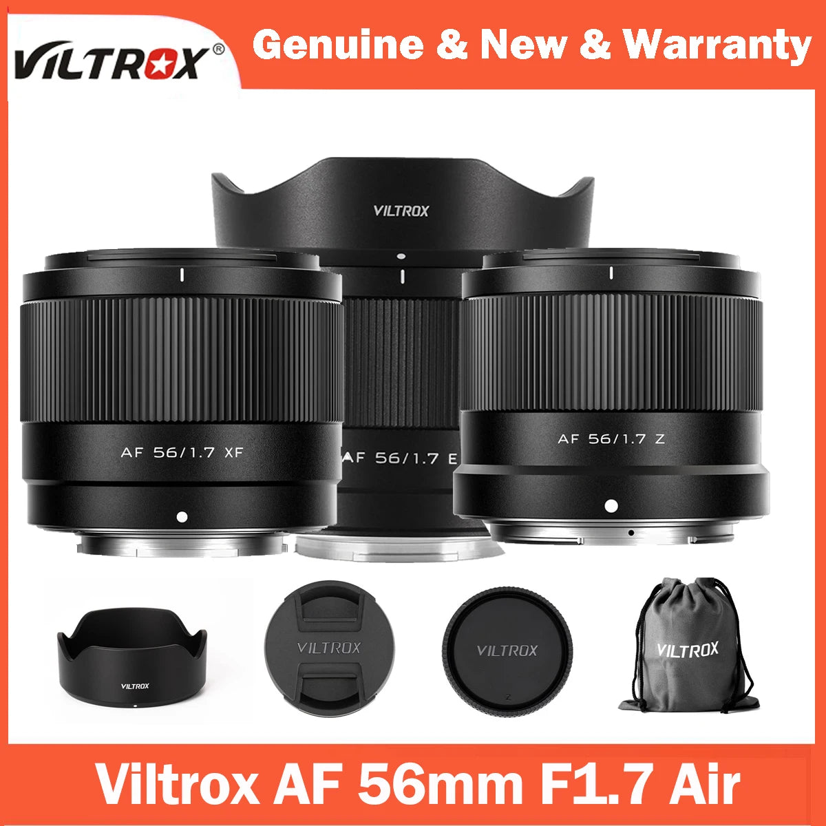 Viltrox 56mm F1.7 Auto Focus APS-C Lens for Fuji X XF X-T4 XF X-T30ii