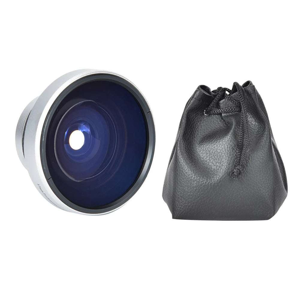 Fisheye Lens Silver Waterproof 37mm 0.25X Fisheye Lens Camera Lenses