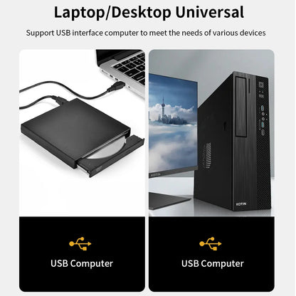 DeepFox USB External CD DVD Reader CD/DVD Drive USB2.0 External Disk
