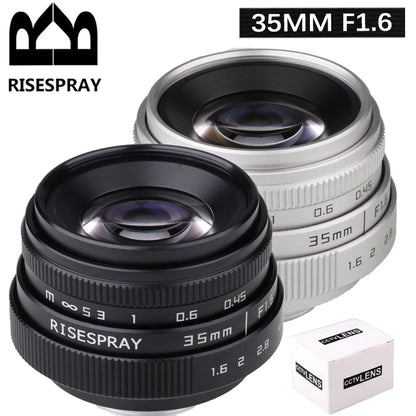 35mm F1.6 Manual Focus MF Prime Lens for Canon EOS M Nikon N1 Fuji X
