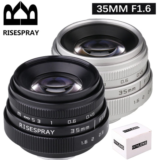 35mm F1.6 Manual Focus MF Prime Lens for Canon EOS M Nikon N1 Fuji X