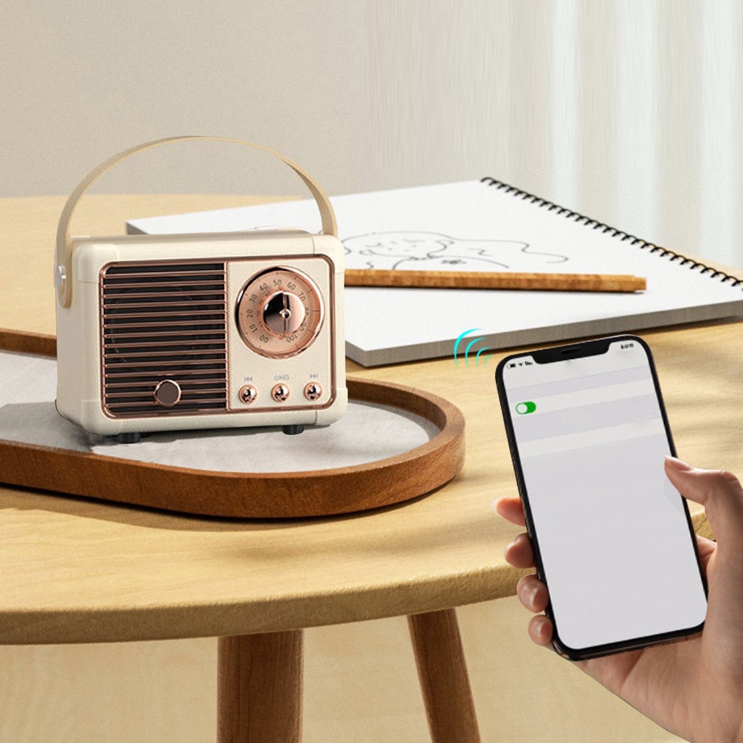 Compact Retro Bluetooth Speaker with FM Radio