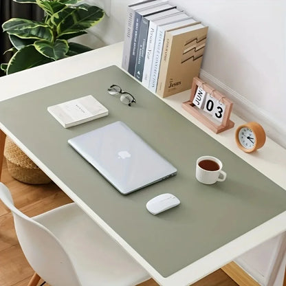2026 1pc Large Faux Leather Mouse Pad, Non-Slip Waterproof Desk Pad