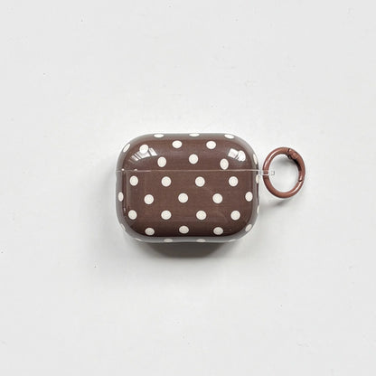 Simple Fashion White Polka Dot Pattern Black Glossy Protective