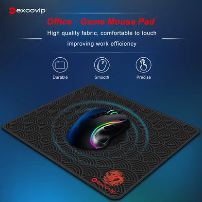 EXCO Gaming Mouse Pad with Stitched Edge Small Office Mousepad Smooth