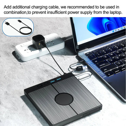 7-in-1 USB 3.0 Type C External CD DVD RW Optical Drive DVD Player