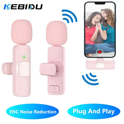 KEBIDU Wireless Lavalier Microphone Mini Noise Reduction Mic