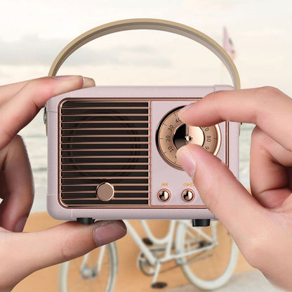 Compact Retro Bluetooth Speaker with FM Radio