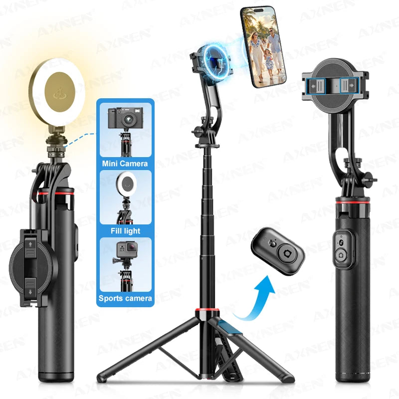 AXNEN C20 Magnetic Selfie Stick Tripod Extendable for Cellphone