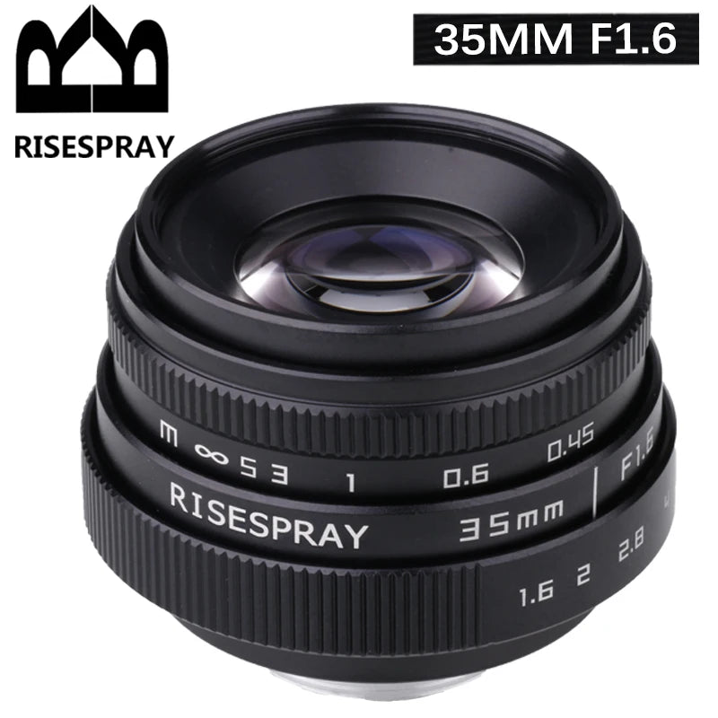 RISESPRAY 35mm F1.6 Manual Focus MF Prime Camera Lens for Canon EOSM