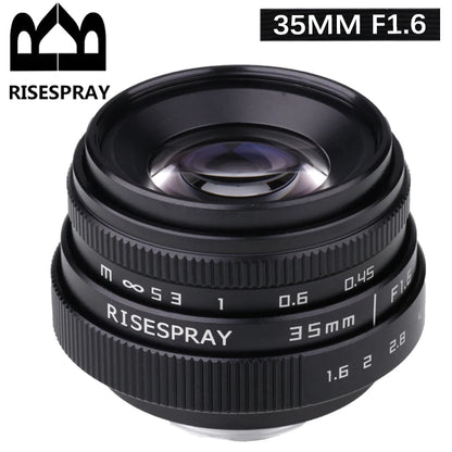 RISESPRAY 35mm F1.6 Manual Focus MF Prime Camera Lens for Canon EOSM