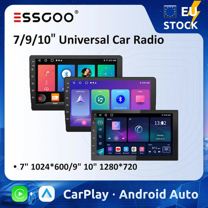 ESSGOO 7 9 10" Car Radio Android Auto Carplay Car Stereo Multimedia