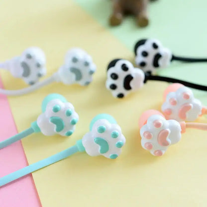 Cat Paw Earbuds Stereo 3.5mm In-Ear Headphones with Mic Earpiece