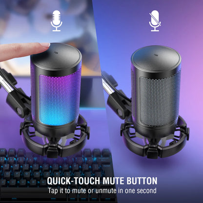 FIFINE USB Gaming Microphone Kit for PC,PS4/5 Condenser Cardioid Mic