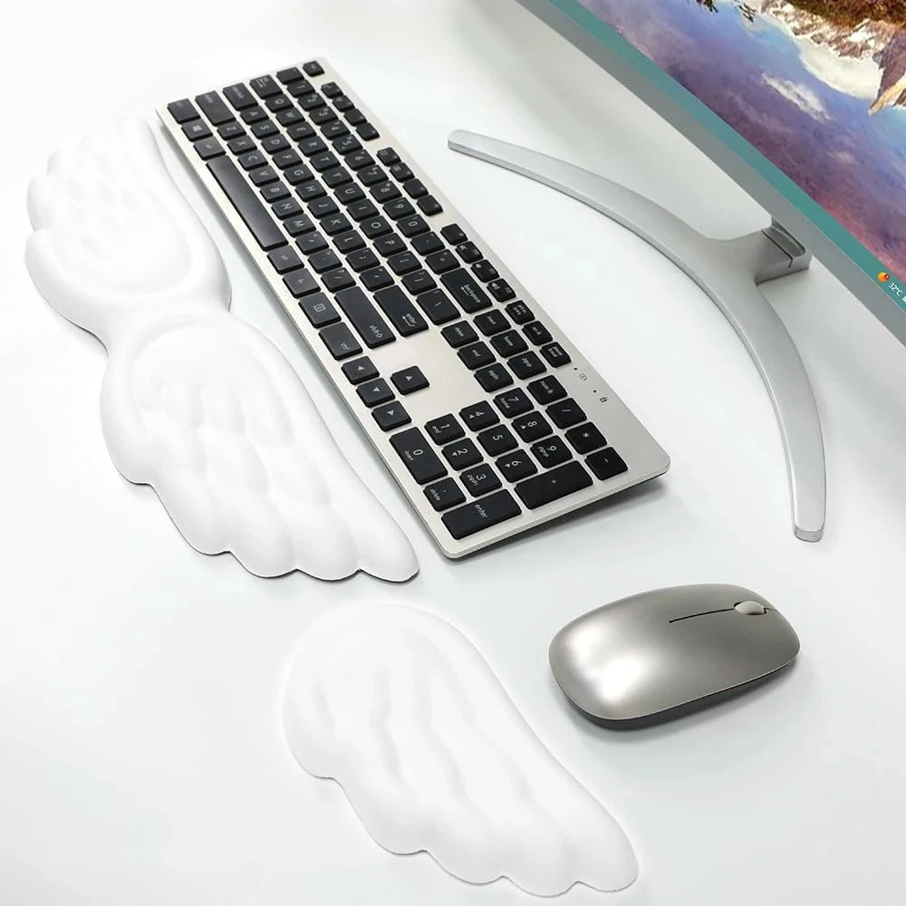 Angel Wings Shaped Keyboard Mouse Wrist Rest Wing Memory Foam
