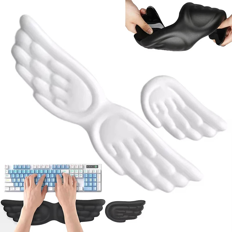 Angel Wings Shaped Keyboard Mouse Wrist Rest Wing Memory Foam