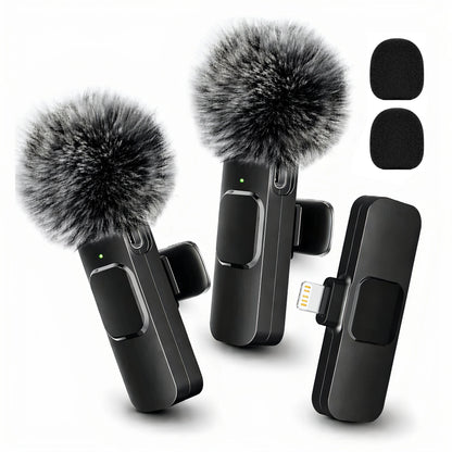 Wireless Lapel Microphone, Lightning Connector, mini Clip Microphone,
