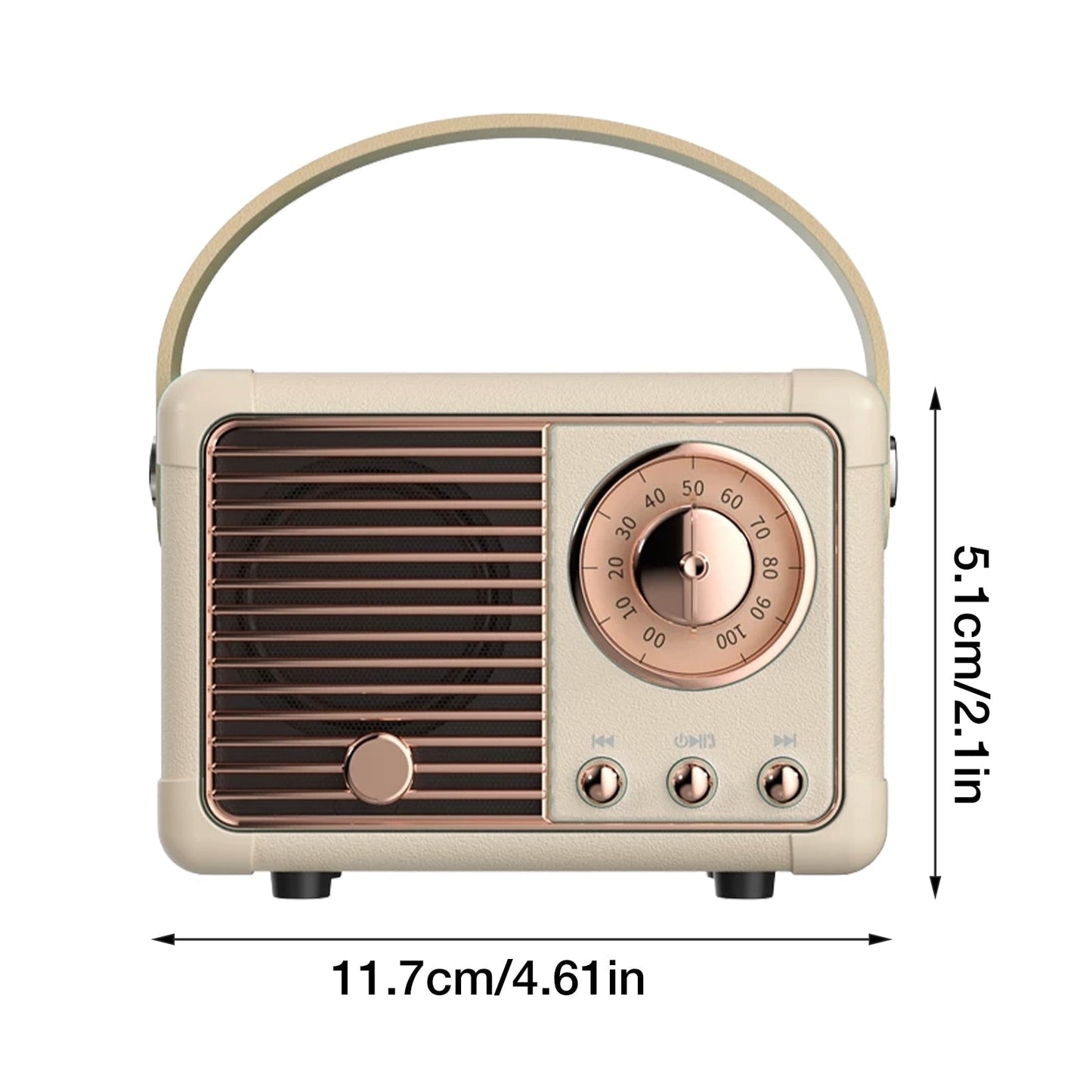 Compact Retro Bluetooth Speaker with FM Radio