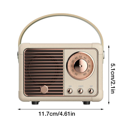 Compact Retro Bluetooth Speaker with FM Radio