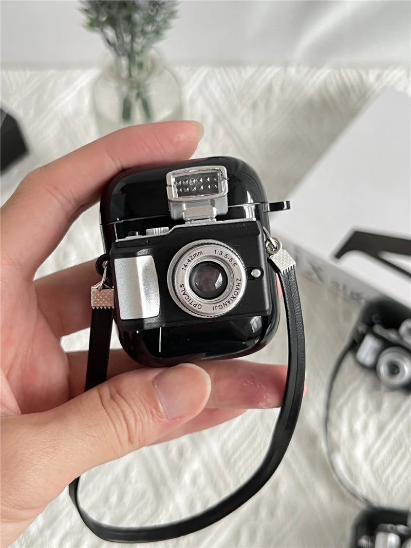 Camera Earphone Case with Strap for Apple Airpods 3 2 1 Pro Pro2 Soft