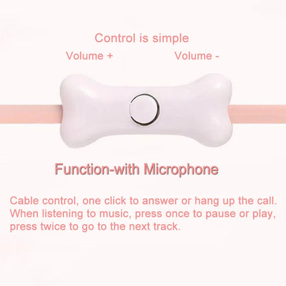 Cat Paw Earbuds Stereo 3.5mm In-Ear Headphones with Mic Earpiece