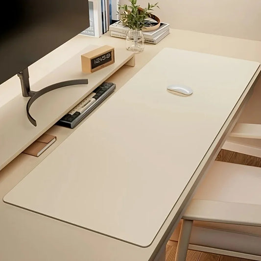 2026 1pc Large Faux Leather Mouse Pad, Non-Slip Waterproof Desk Pad