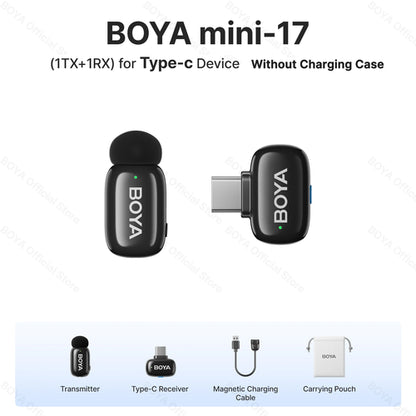 BOYA Mini Wireless Lavalier Lapel Microphone for iPhone iPad Android