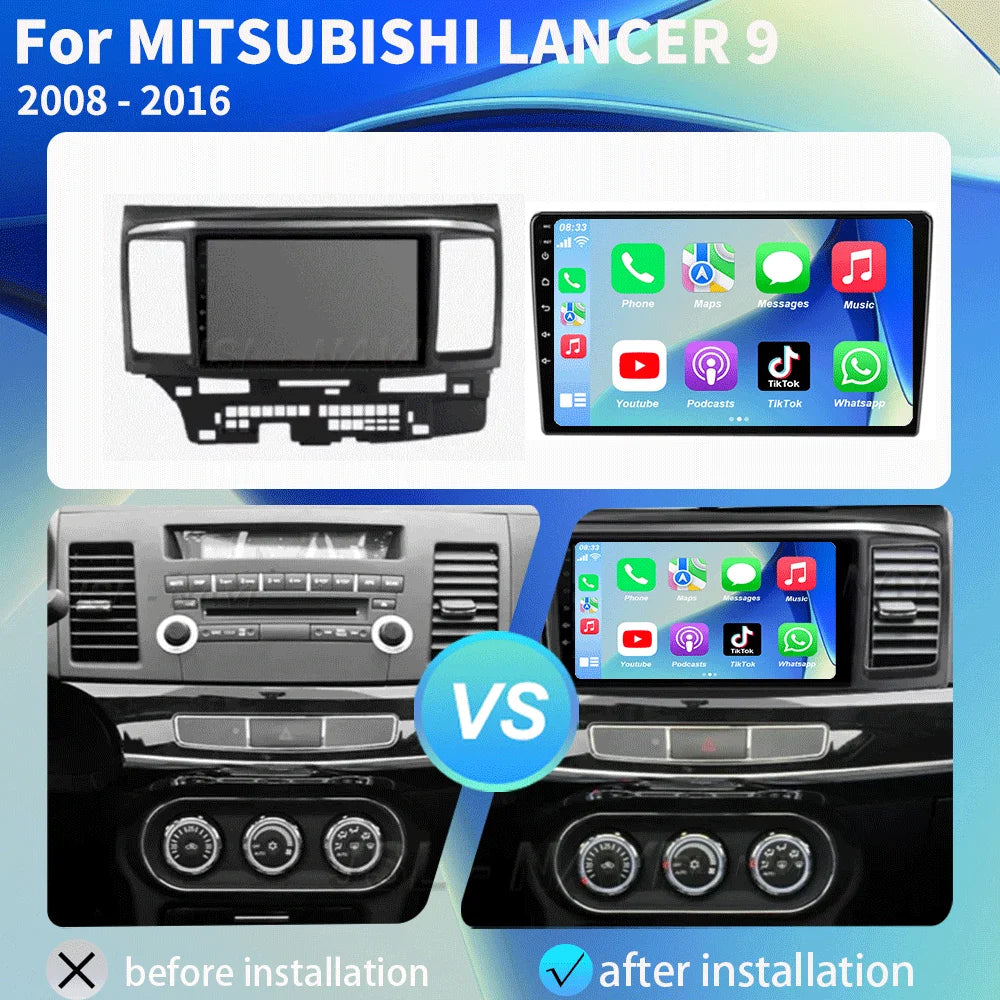Android 16 For MITSUBISHI LANCER 9 10 X 2008 - 2016 Car Radio Video