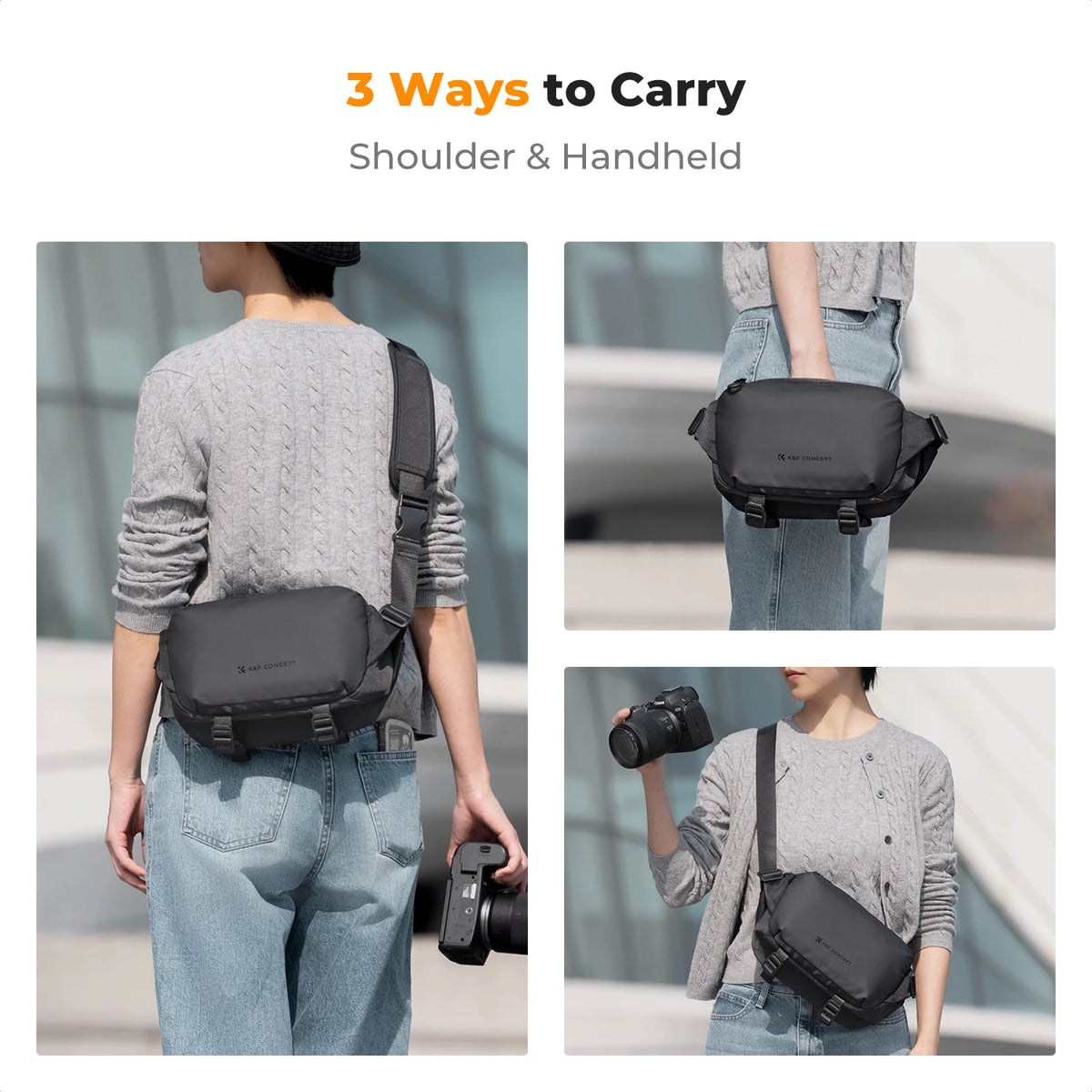 K&F CONCEPT 4L Camera Sling Bag Lightweight Travel Photography
