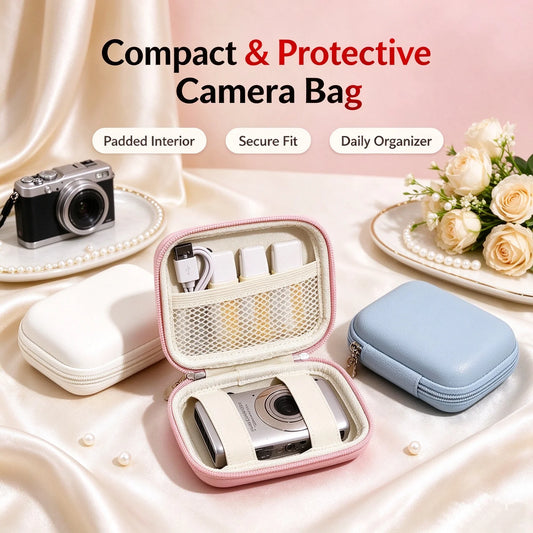 Hard Shell Camera Case Shockproof Compact Design Inner Mesh Pocket for