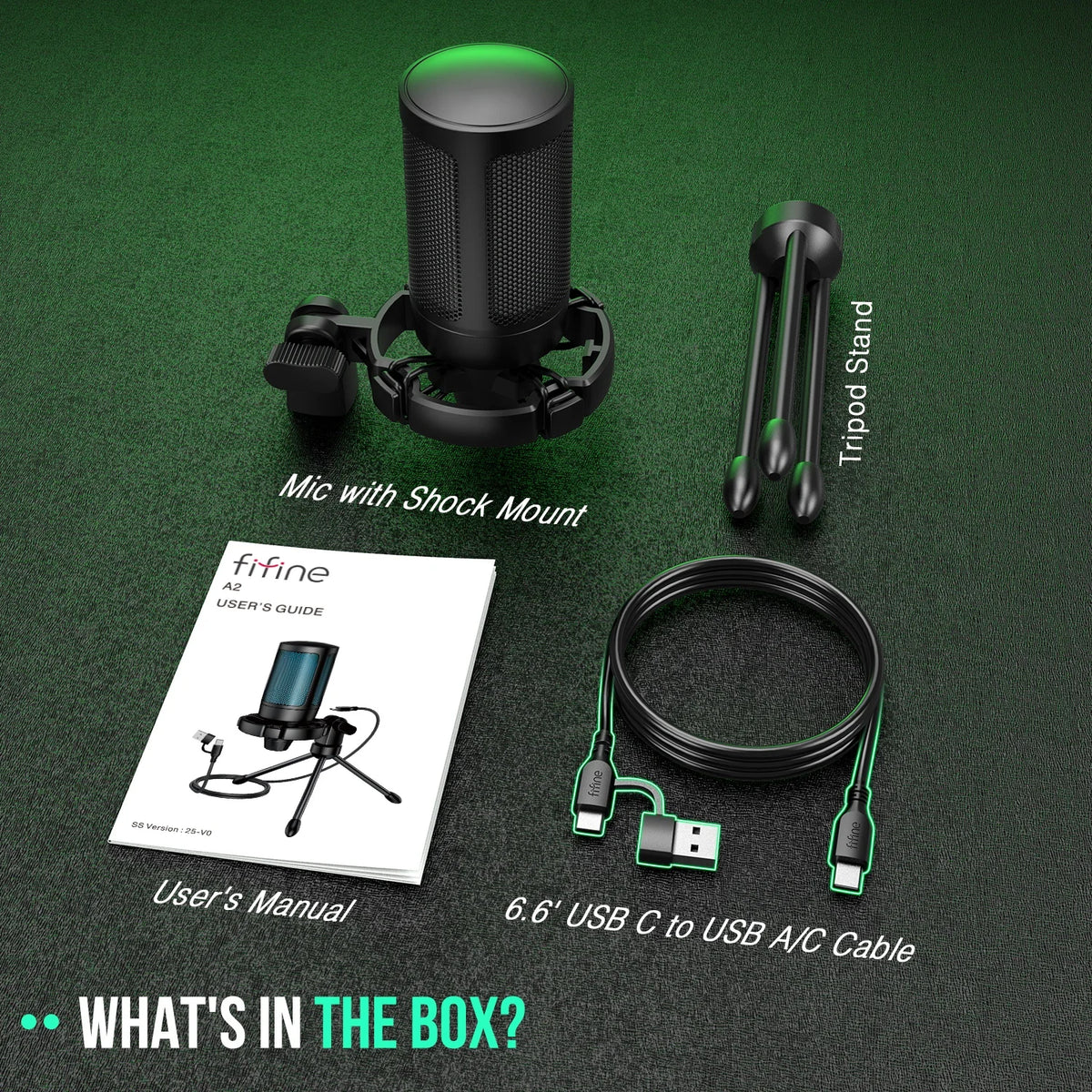 AmpliGame by FIFINE RGB USB Gaming Microphone with Light-touch
