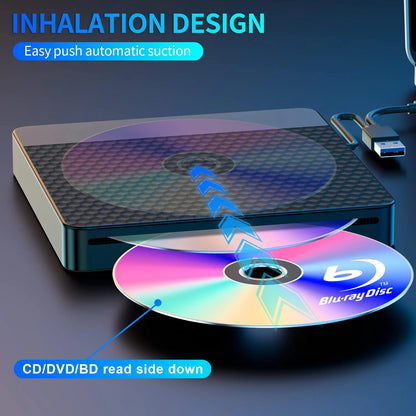 External Blu Ray Drive for Laptop USB3.0&Type C Slot-in BD Burner
