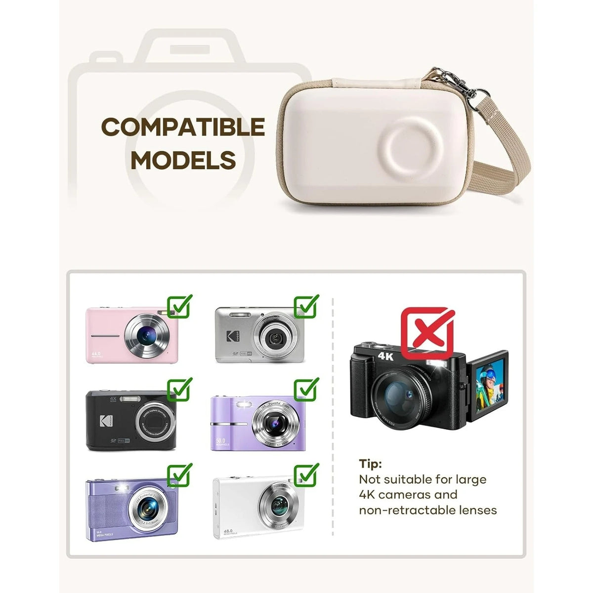 Digital Camera Case for KODAK PIXPRO FZ55/FZ45 & CAMKORY 1080P -